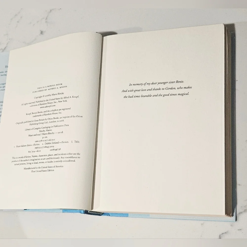 BOGO Maeve Binchy Heart and Soul Coffee Table Book - Blue Cover